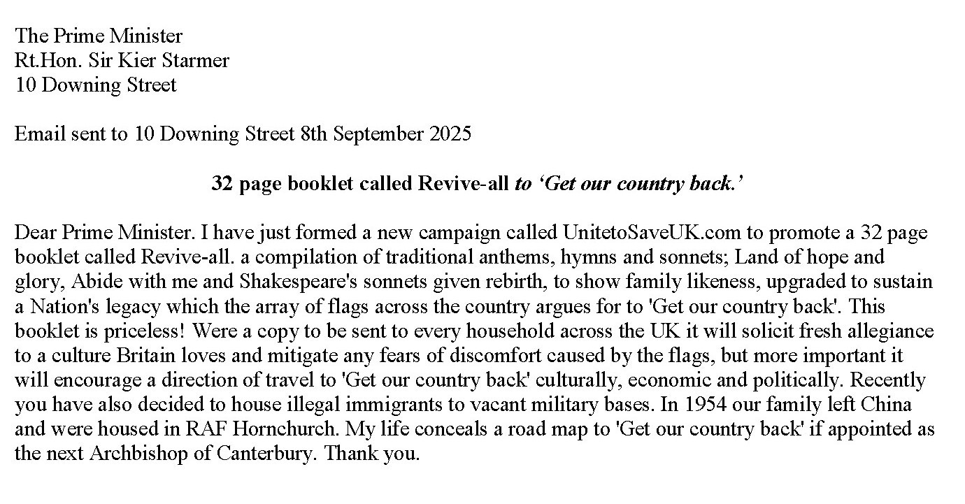 letter to PM